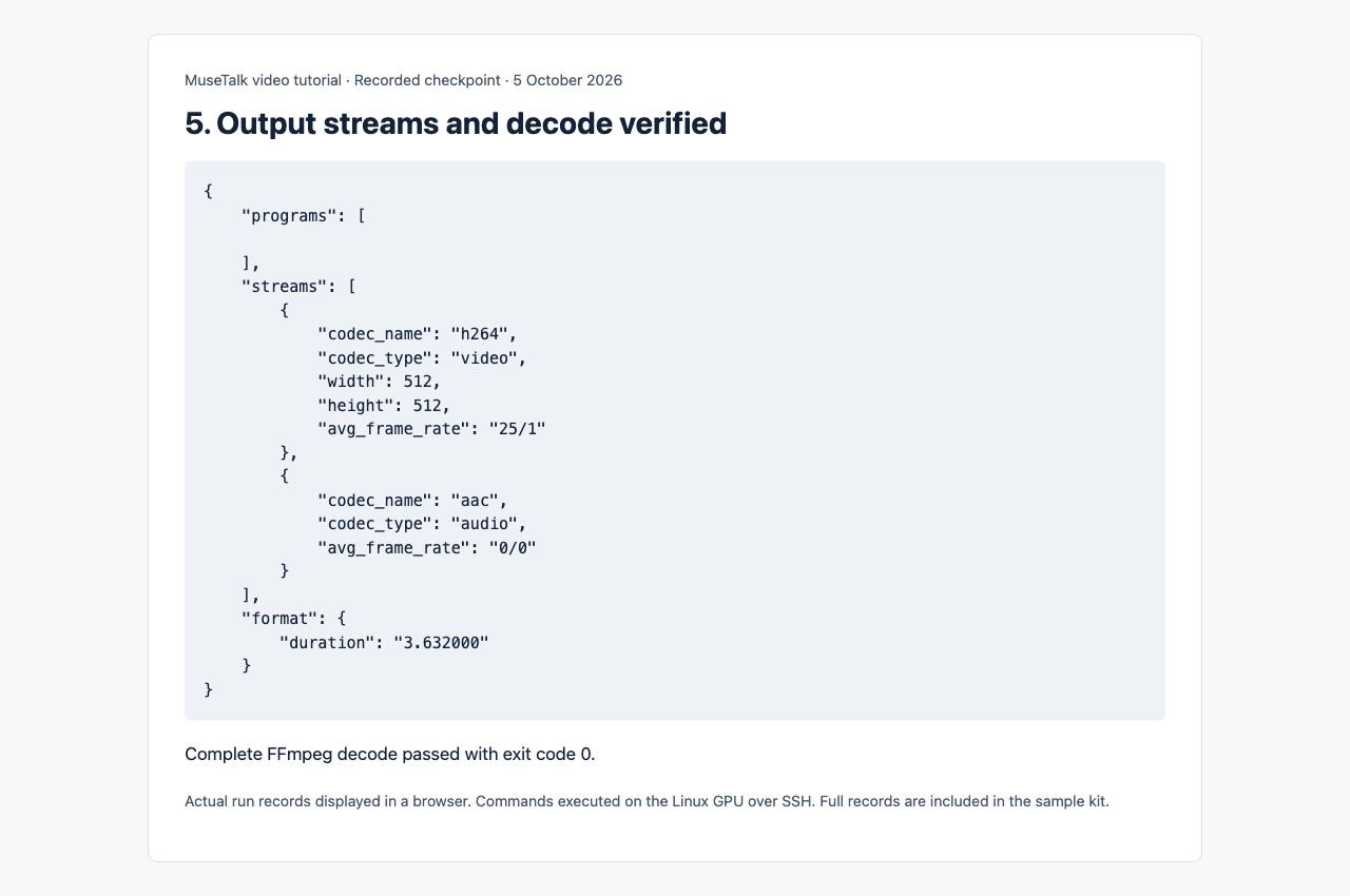 Recorded MP4 video and audio streams and successful decode